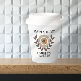 Laurel and Coffee Cup Small Business Papieren Bekers