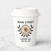 Laurel and Coffee Cup Small Business Papieren Bekers (Achterkant)