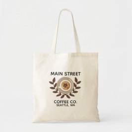 Laurel and Coffee Cup Small Business Tote Bag