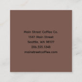 Laurel and Coffee Cup Small Business Vierkante Visitekaartje (Achterkant)