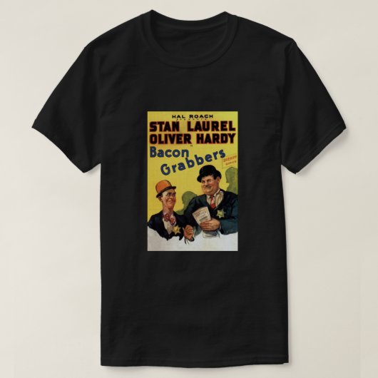 Laurel and Hardy. Bacon Grabbers. Movie Poster. Cl T-shirt (Design voorkant)