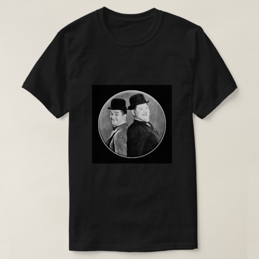 LAUREL AND HARDY. Stan Laurel and Oliver Hardy in  T-shirt (Design voorkant)