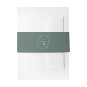 Laurel Boho Terracotta Monogram Trouwring Uitnodigingen Wikkel