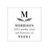 Laurel Branch | Elegant Monogram retouradres Rubberstempel (Afrduk)
