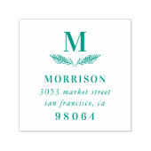 Laurel Branch | Elegant Monogram retouradres Zelfinktende Stempel (Design)