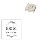 Laurel Branch Monogram Huwelijk Save the Date Rubberstempel (Gestempeld)