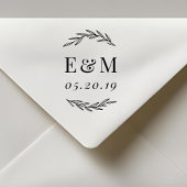 Laurel Branch Monogram Wedding Save the Date Zelfinktende Stempel