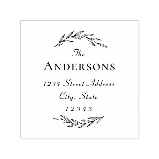 Laurel Branch Name Return-adres Zelfinktende Stempel (Design)