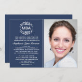 Laurel Branches Photo Afstuderen Invitation / Anno Kaart (Voorkant / Achterkant)