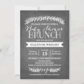 Laurel Brunch White | Uitnodiging tot Baby shower (Voorkant)