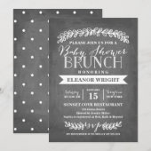 Laurel Brunch White | Uitnodiging tot Baby shower (Voorkant / Achterkant)