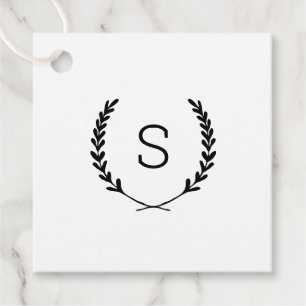 Laurel Crest Bruiloft Monogram Bedankt Favor Tags Bedankjes Labels