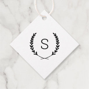 Laurel Crest Bruiloft Monogram Bedankt Favor Tags Bedankjes Labels