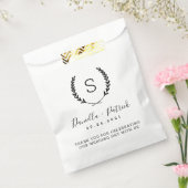 Laurel Crest Bruiloft Monogram Dank u Bedankzakje (Gezegeld)