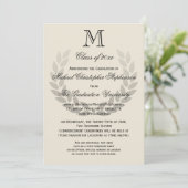 Laurel Crest Monogram Classic College Graduation Kaart (Staand voorkant)