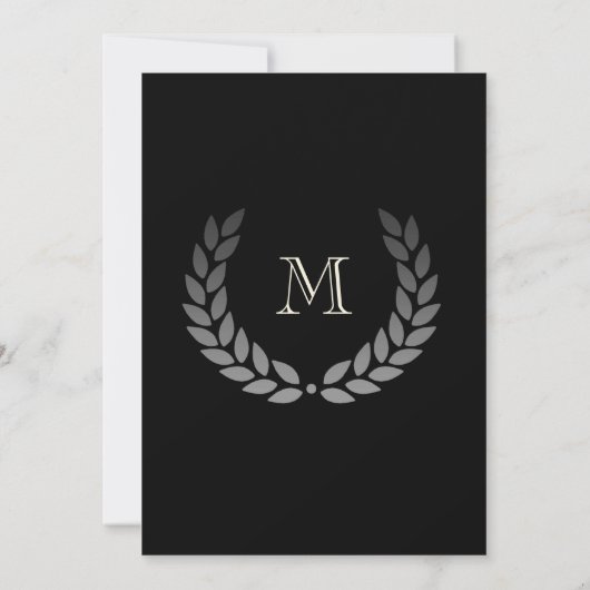 Laurel Crest Monogram Klassieke Universiteit Diplo Kaart (Achterkant)