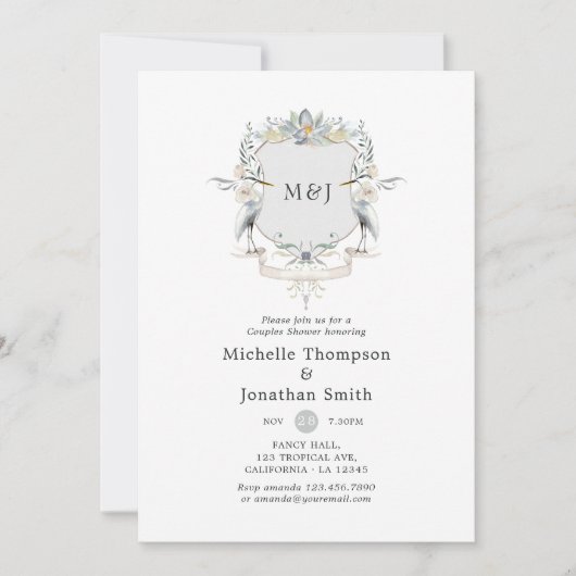 Laurel Crest Monogram Lakeside Couples Shower Kaart (Voorkant)