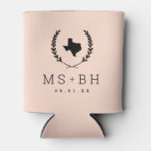 Laurel Crest Texas Wedding Monogram | Blush Blikjeskoeler (Voorkant)