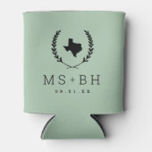 Laurel Crest Texas Wedding Monogram | Sage Blikjeskoeler (Voorkant)