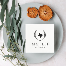Laurel Crest Texas Wedding Monogram Servet