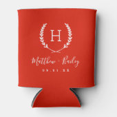 Laurel Crest Trouw Monogram | Rood Blikjeskoeler (Voorkant)