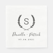 Laurel Crest Wedding Monogram Napkins Servet (Voorkant)