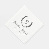 Laurel Crest Wedding Monogram Napkins Servet (Hoek)