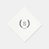 Laurel Crest Wedding Monogram Napkins Servet (Hoek)