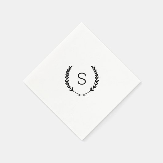 Laurel Crest Wedding Monogram Napkins Servet (Hoek)