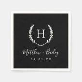 Laurel Crest Wedding Monogram Napkins Servet (Voorkant)
