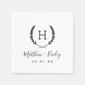 Laurel Crest Wedding Monogram Servet (Voorkant)
