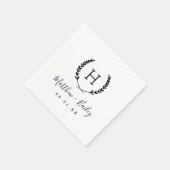 Laurel Crest Wedding Monogram Servet (Hoek)