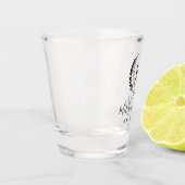 Laurel Crest Wedding Monogram Shot Glas (Links)