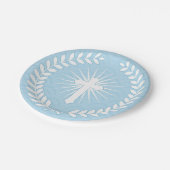 Laurel, Cross, Blauwe Religie Papieren Bordje (Gekanteld)