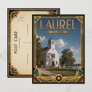 Laurel Delaware Vintage Art Deco Gouden Tijdperk Briefkaart
