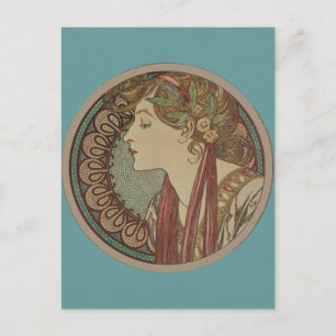 Laurel door Alphonse Mucha Briefkaart