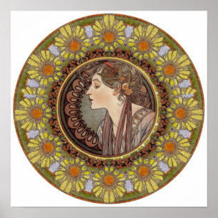 Laurel door Alphonse Mucha Poster