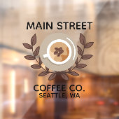 Laurel en koffiekopje Kleine onderneming Raamsticker (Vel 2)