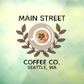 Laurel en koffiekopje Kleine onderneming Raamsticker (Vel 3)