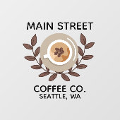 Laurel en koffiekopje Kleine onderneming Raamsticker (Vel)