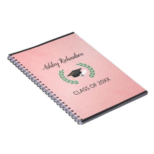 Laurel en Pet op roze achtergrond Notitieboek (Rechterzijde)