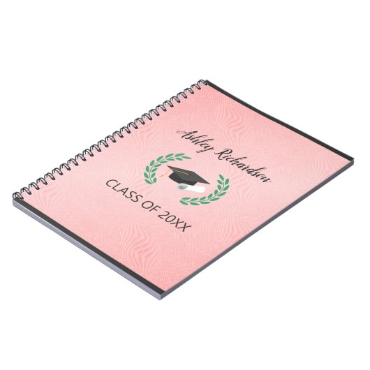 Laurel en Pet op roze achtergrond Notitieboek (Linkerzijde)