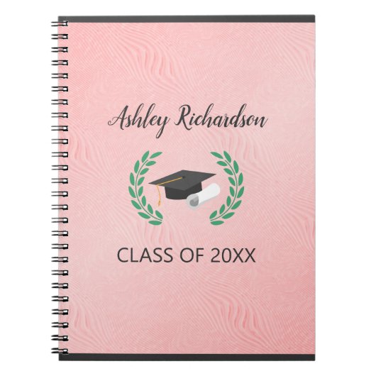 Laurel en Pet op roze achtergrond Notitieboek (Voorkant)