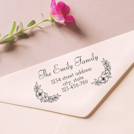 Laurel Family Name Retouradres Rubber Stamp Rubberstempel