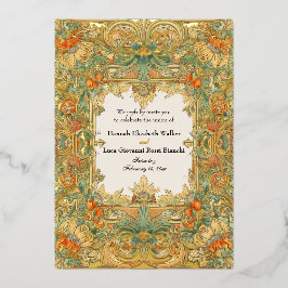 Laurel & filigraan betovering folie uitnodiging