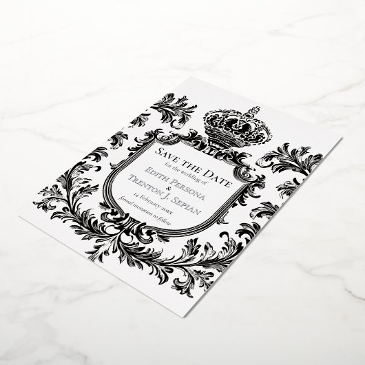  Laurel & Filigree, bruiloft, Folie Uitnodiging (Gedraaid)