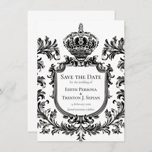  Laurel & Filigree, bruiloft Kaart (Voorkant / Achterkant)