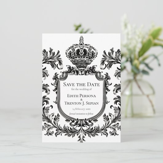  Laurel & Filigree, bruiloft Kaart (Staand voorkant)