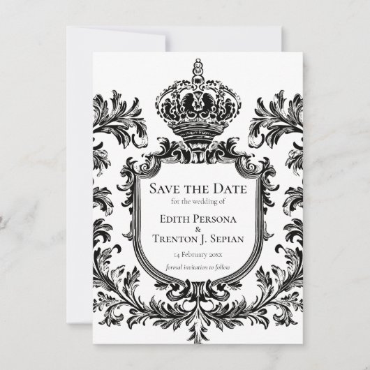  Laurel & Filigree, bruiloft Kaart (Voorkant)