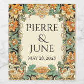 Laurel & Filigree Enchantment Wedding  Wijn Etiket (Enkel label)